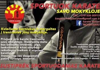 SPORTUOK KARATE SAVO MOKYKLOJE