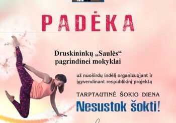 PADĖKA UŽ TARPTAUTINĖS ŠOKIO DIENOS PAMINĖJIMĄ